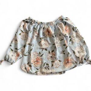 A.L.C. Floral Kids Top in Blue and Peach
